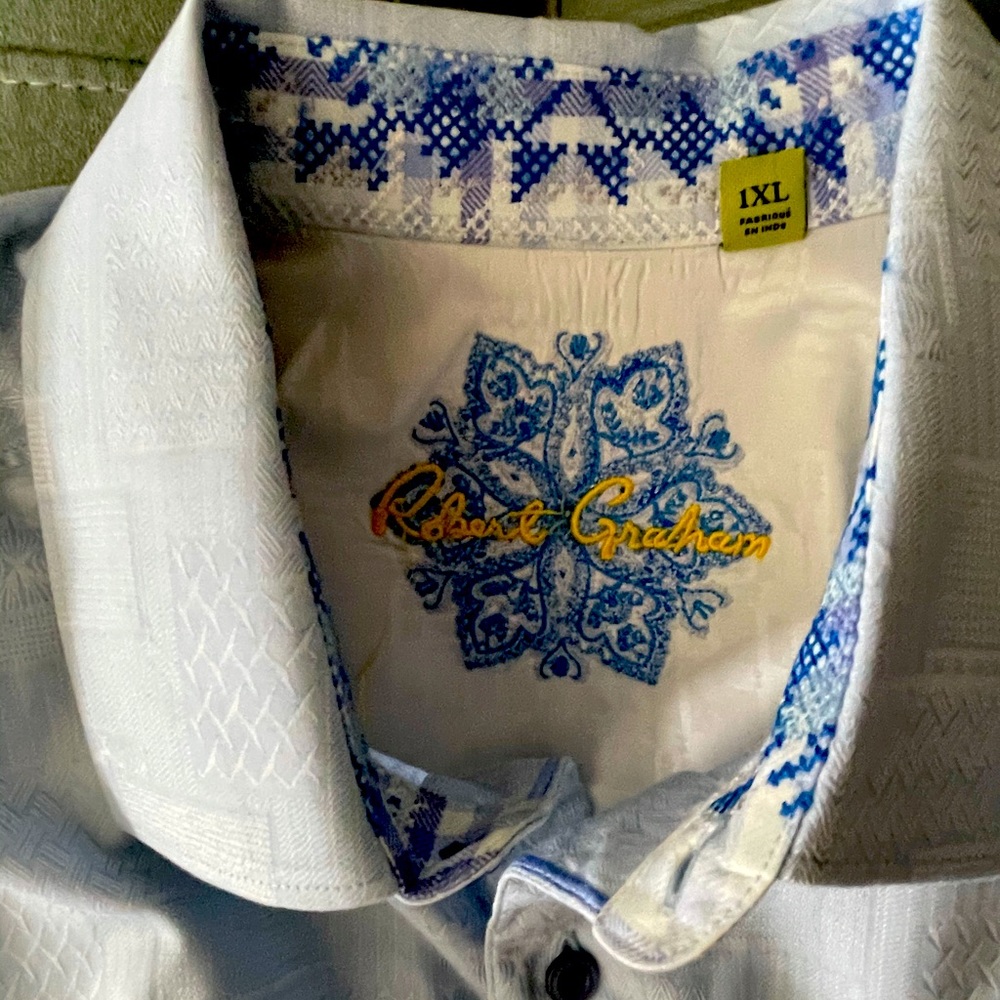 Robert Graham patterned shirt.